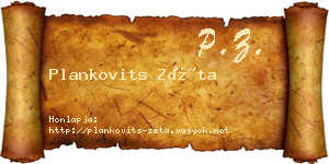 Plankovits Zéta névjegykártya
